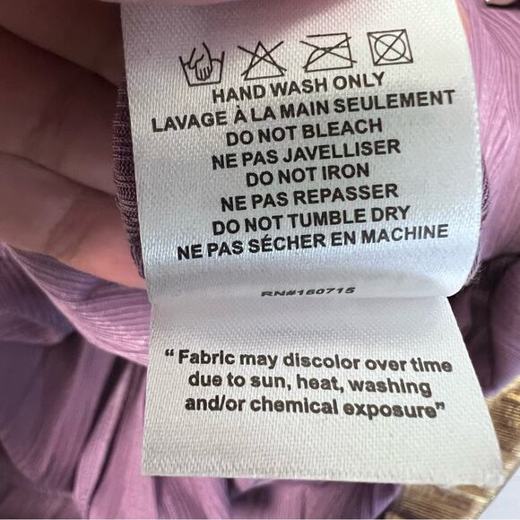 NEW Retrofete Lyanna Pleated Maxi Dress  Sz L Purple & Gold Strapless Metallic - Picture 10 of 11